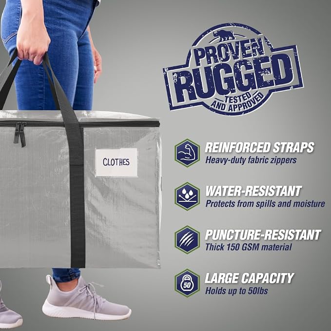 RUGGED RHINO Heavy Duty Extra Large Moving Bags, Durable Bag - Image 2