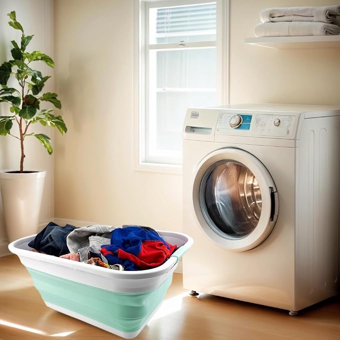 SAMMART 41L Collapsible Plastic Laundry Washing Tub/Basket-Foldable Pop Up - Image 2