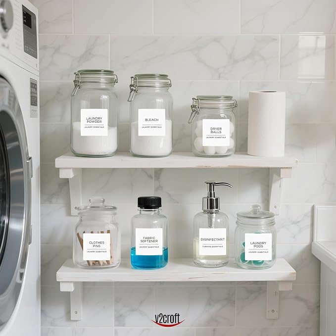 144 PCS Minimalist Laundry Room Labels Set, v2croft Water Resistant Stickers - Image 6