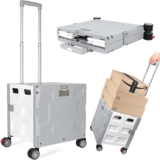 Foldable Shopping Utility Cart Portable Rolling Crate Handcart by ZIYOULANG