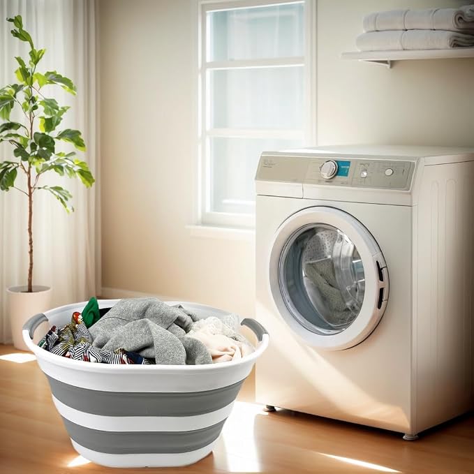 SAMMART 23L Set of 2 Collapsible Plastic Laundry Basket - Image 4