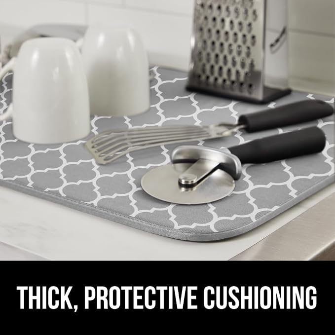 GORILLA GRIP Ultra Water Absorbent Microfiber Dish Drying Mat 2 Pack, Quick Dry - Image 7
