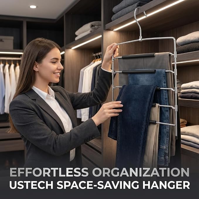 USTECH Multi-Tier Swing Arm Pants Hanger - Image 6
