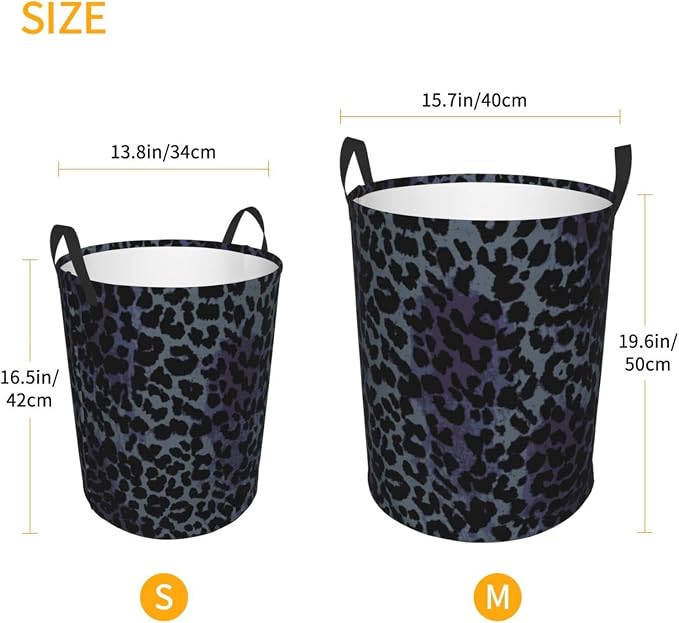 Grey And Black Leopard Print Laundry Hamper Bag - Image 4