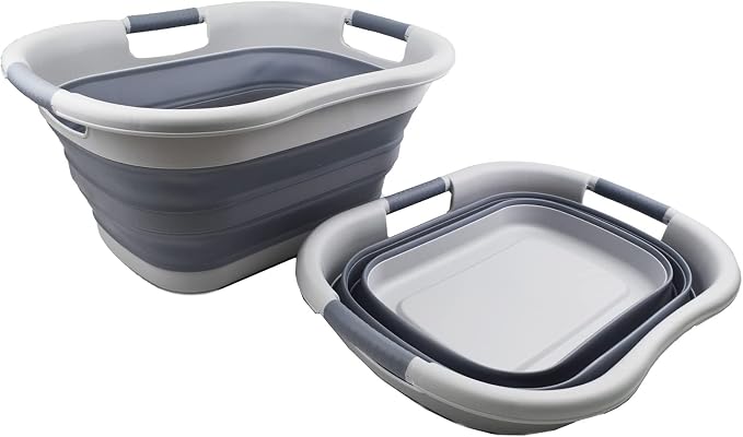 SAMMART 30L Collapsible Plastic Laundry Basket - Image 2