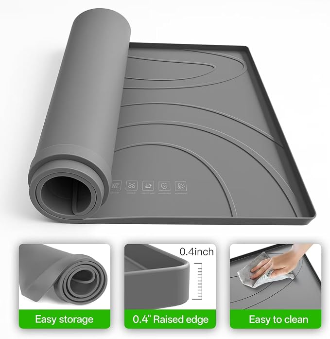 Washing Machine Drain Pan Silicone mat – 26.5x26.5 Inch Non-Slip Waterproof - Image 3