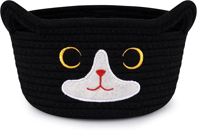 Cat Basket for Nursery, Small Storage Basket, Baby Blanket Bin by Hkojewp