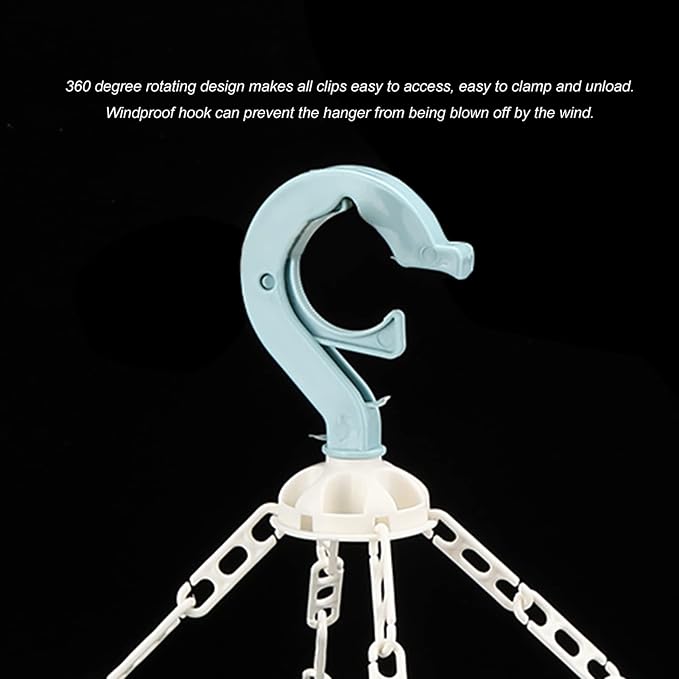 Clothes Pins, 360 Degree Rotating Clip Hanger Laundry Drying Rack - Image 9