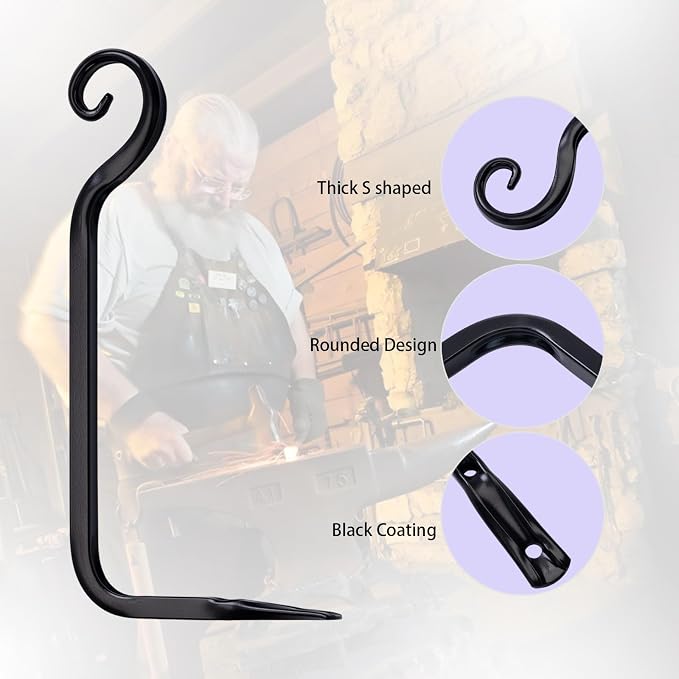 2 Pack 10 Inch Premium Metal Plant Hangers – Sturdy Wall Hooks - Image 3