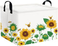 FXOLCSHE Rectangular Sunflower basket, Waterproof Canvas kids Laundry Nursery by FXOCSHE