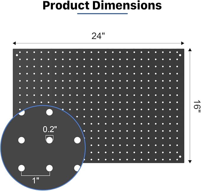 2 Pcs 24”×16”Metal Pegboard Panels, Heavy Duty Peg Boards - Image 4