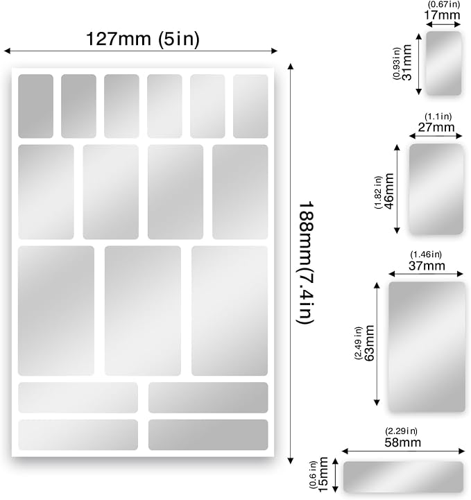 170Pcs Brightsilver Removable Labels - Image 6