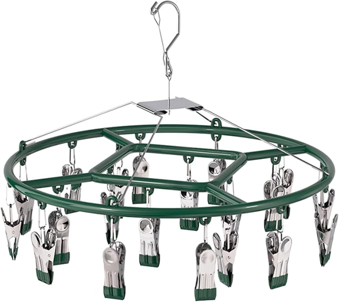 Round Drying Rack, Windproof Hook, Aluminum Drip Drying Hanger by Unknown