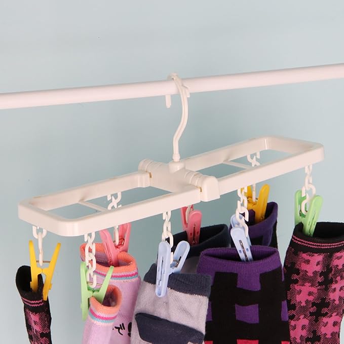 MXY Plastic Clothespins Foldable Clothes Socks Underwear Hooks Laundry Colorful - Image 3