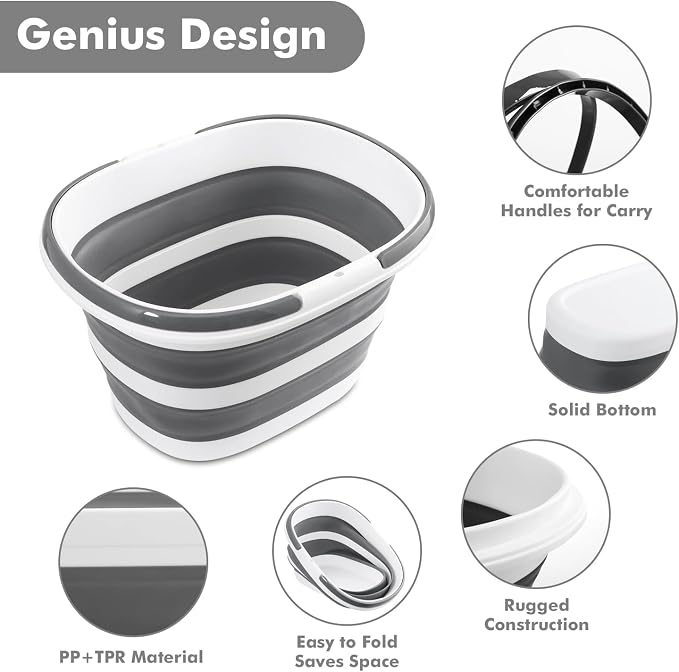 Collapsible Mop Bucket with Handles 4.2 Gallon Foldable Tub - Image 6