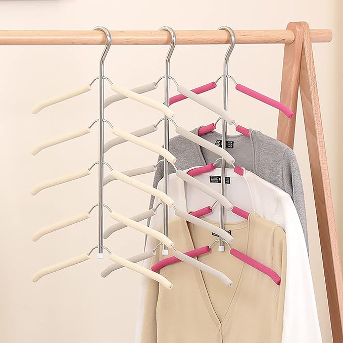 3 Pack 5 in 1 Hangers Blouse Tree Hangers Non Slip Space Saving Clothes Hanger - Image 5
