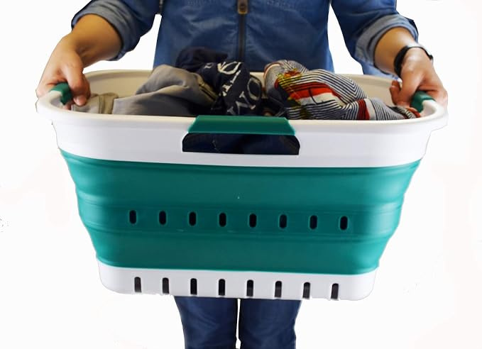 SAMMART Set of 2-30L Collapsible Plastic Laundry Basket - Image 6