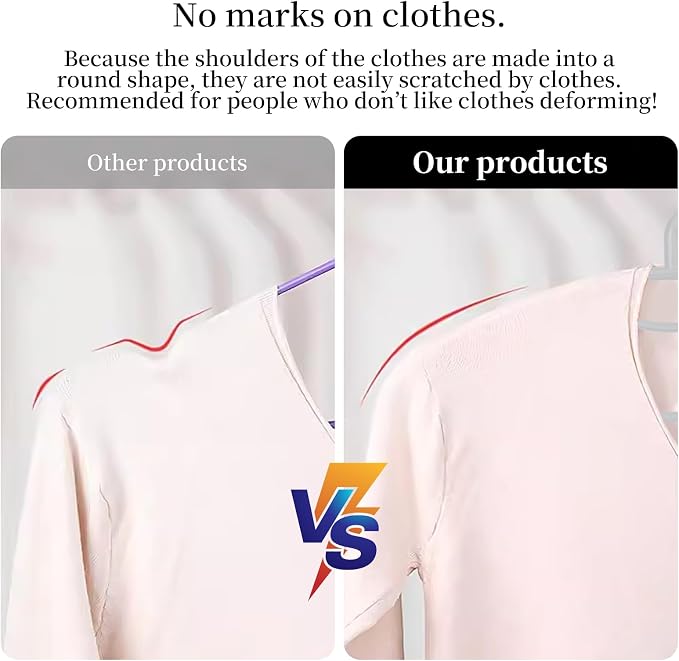 Plastic Clothes Hanger, Extra Thick Plastic Wide Shoulder Adult Slip Resistant - Image 2
