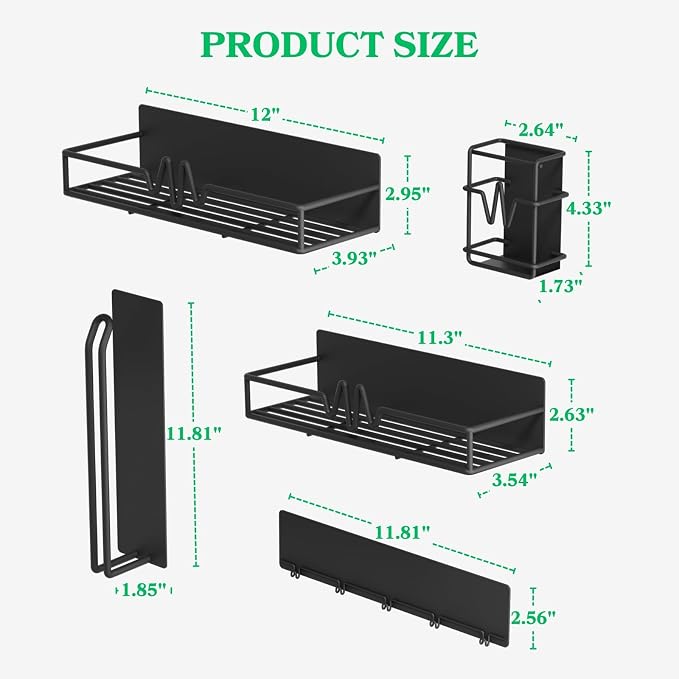 5-Pack Magnetic Spice Rack for Refrigerator, Heavy Duty Magnetic Shelf for - Image 4