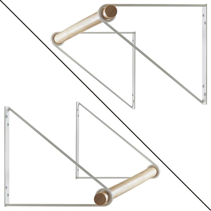 IBUYKE Wall Mounted Clothes Rack, Wood Wall Mounted Clothes Rail, Space-Saving - Image 5