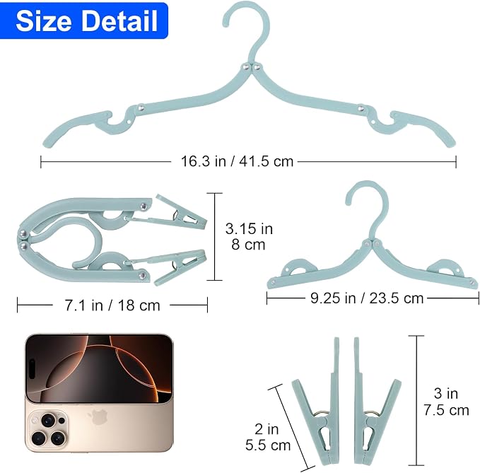 8 Pack Foldable Travel Hangers - Image 2
