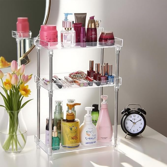 Body Spray Organizer, 3 Tier Bathroom Counter Organizer Acrylic Clear Corner - Image 3