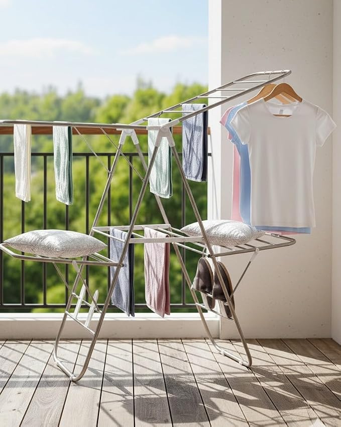 EZHOME Large Foldaway Laundry Rack, Heavy Duty, Collapsible, Space-Saving - Image 4