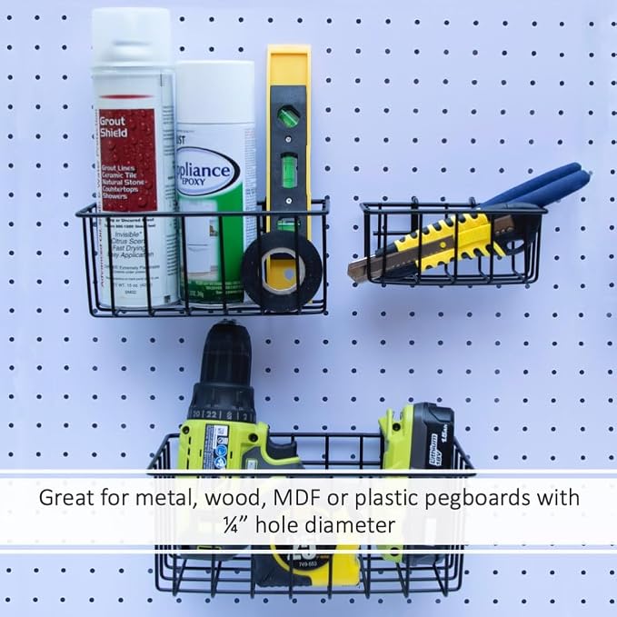 Heavy Duty Peg Board Hook Baskets - Image 5