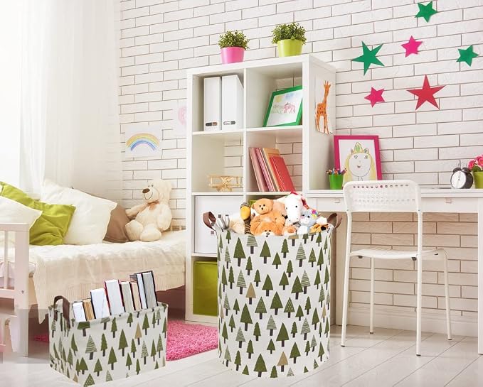 Rectangular Canvas Storage Bins, Waterproof Storage Basket, Collapsible Tree - Image 3
