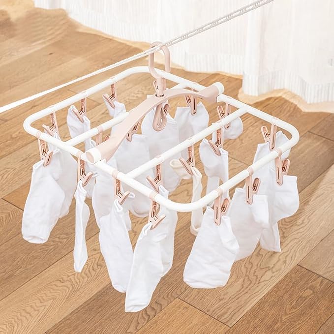 Clothes Drying Racks Foldable Clip Hangers Drip Hanger Plastic - Image 5