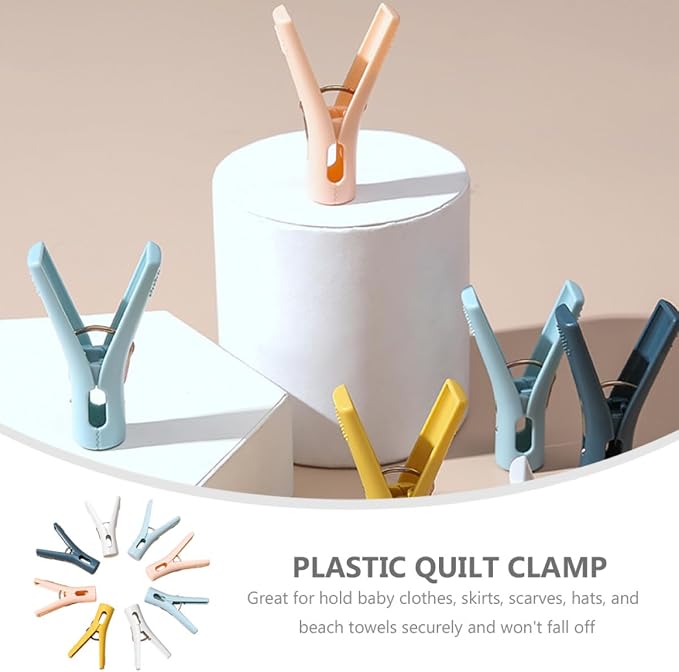 Luxshiny 50pcs Non-Slip Strong Plastic Clothespin Clips - Image 8