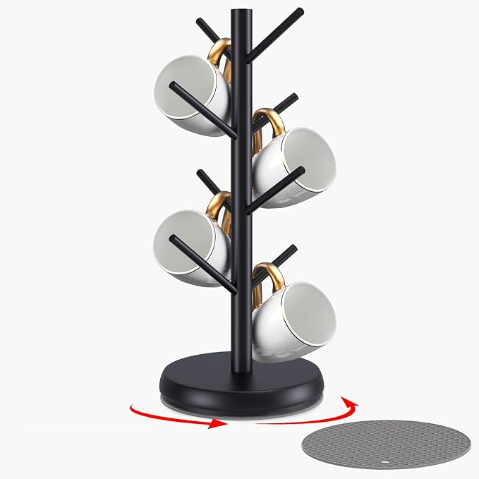 Mug Holder Tree, New Upgraded 360° Rotated 8 Hooks Coffee Cup Holder by ZYZWTG