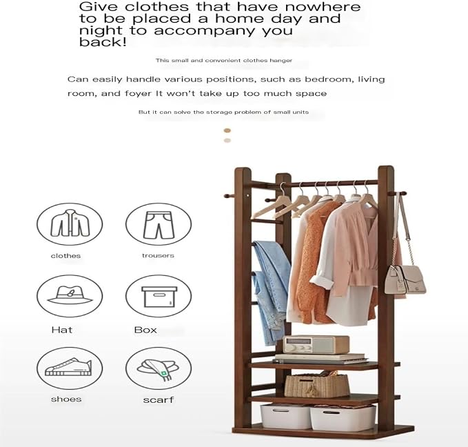 Laundry Rack Coat Rack Floor-Standing Clothes Rack Living Room Household - Image 4