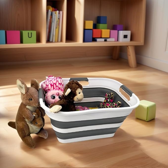 SAMMART 19L Super Mini Collapsible 3 Handled Plastic Tub - Image 3