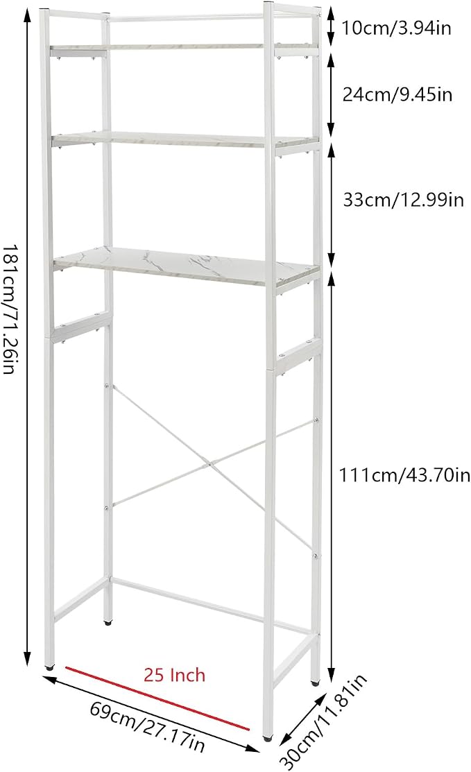 3 Tiers Over The Washer and Dryer Storage Shelf, Standing Rack Shelf - Image 7