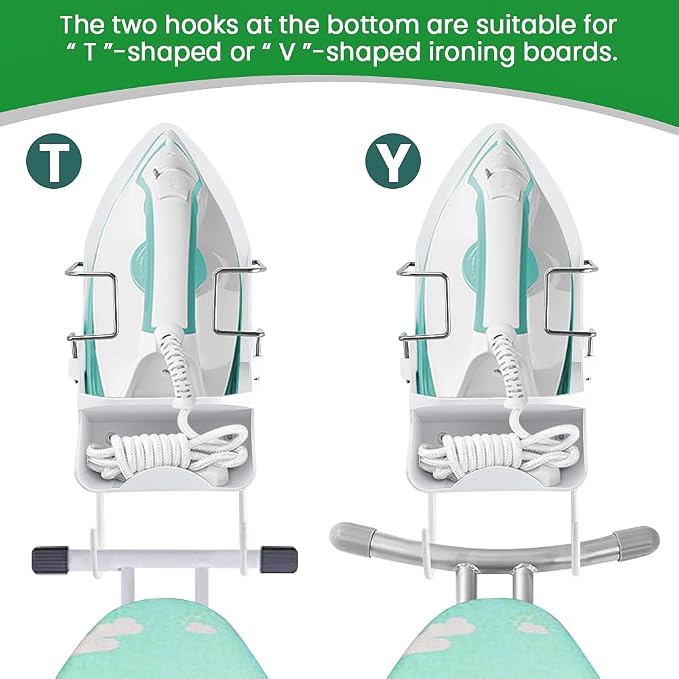 Iron Board Hanger Wall Mount Electric Iron Holder Ironing Board Holder Wall - Image 4