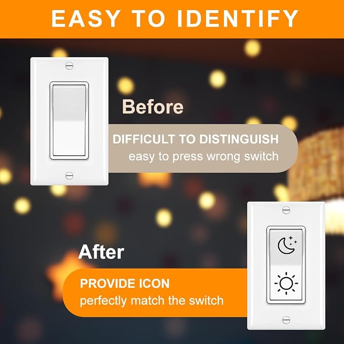 400 Pcs Light Switch Sticker Labels, 20 Designs Transparent Switch ID Stickers - Image 7