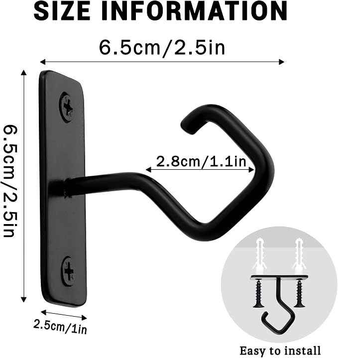 AJART Ceiling Hooks for Hanging Plants: Iron Plant Hanger for Wall Mount - Image 3