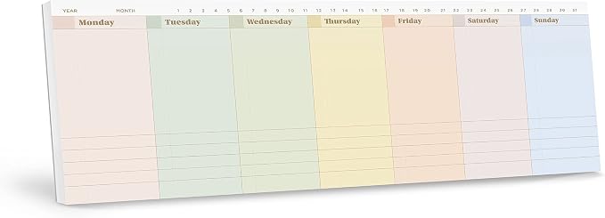 Oriday Weekly Calendar Planner Notepad Tear Off Pad by Oriday