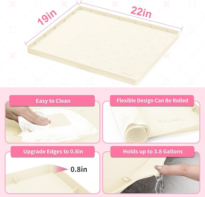 Sdpeia Under Sink Mat 22"×19" Waterproof Silicone Cabinet Liner & Sink Protector - Image 5