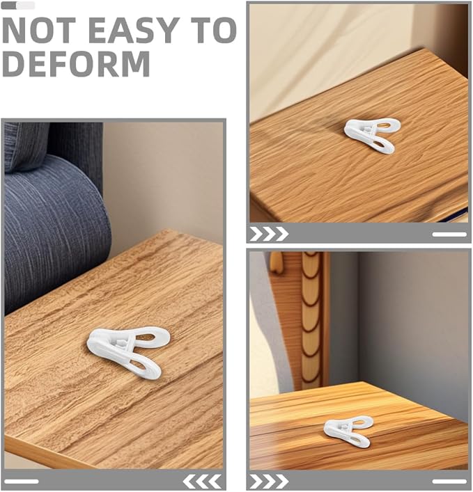 Ciieeo 30pcs White Plastic Clothes Clips Towel Holder Hanger Windproof Quilt - Image 8