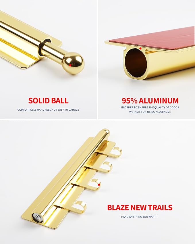 Adhesive Valet Rods for Closets Gold Closet Valet Rod - Image 8