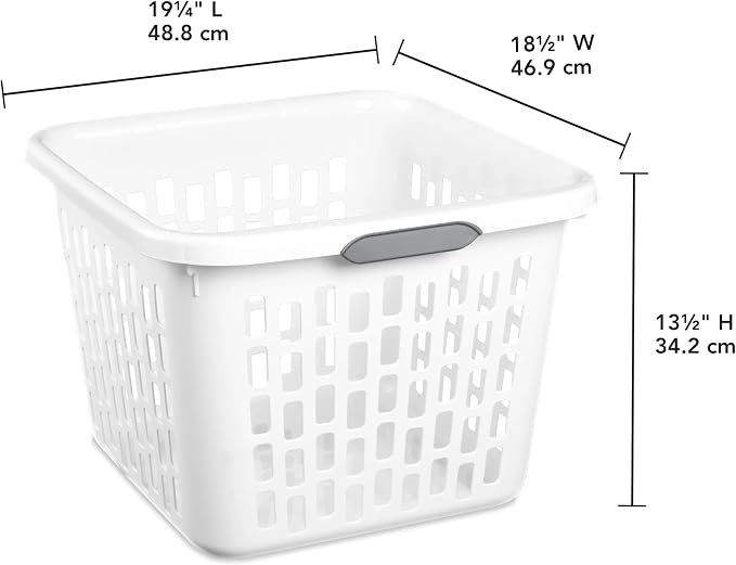 1.5 Bushel Square Plastic Laundry Basket, Sturdy & Stackable, - Image 7