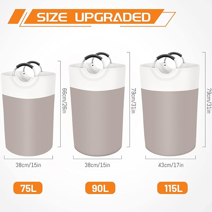 BlissTotes 75L Laundry Basket, Freestanding Laundry Hamper, Collapsible Dirty - Image 2