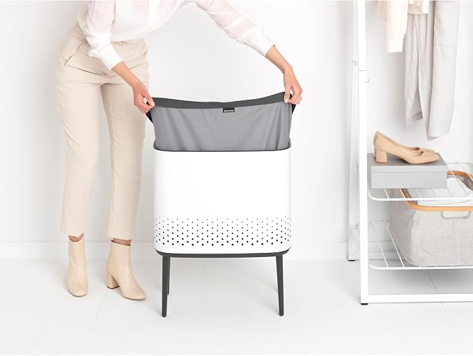 Brabantia Bo Laundry Hamper Removable Laundry Bag 16 Gal, Ventilated Stylish - Image 8