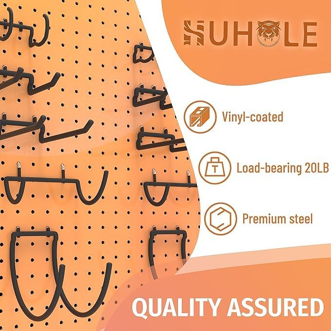 HUHOLE 10-Pack Heavy Duty Pegboard Hooks - Image 5