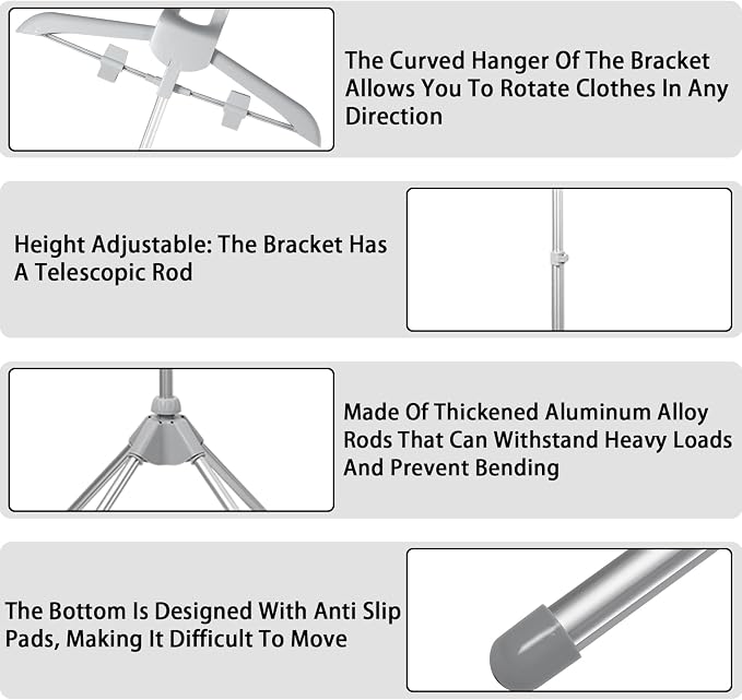 Clothes Steamer Stand, Folding Telescopic Height Adjustable - Image 6