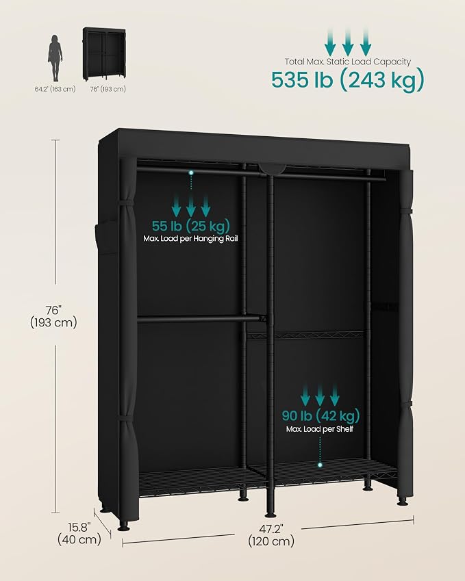 SONGMICS Clothing Rack, Heavy-Duty Garment Rack - Image 5