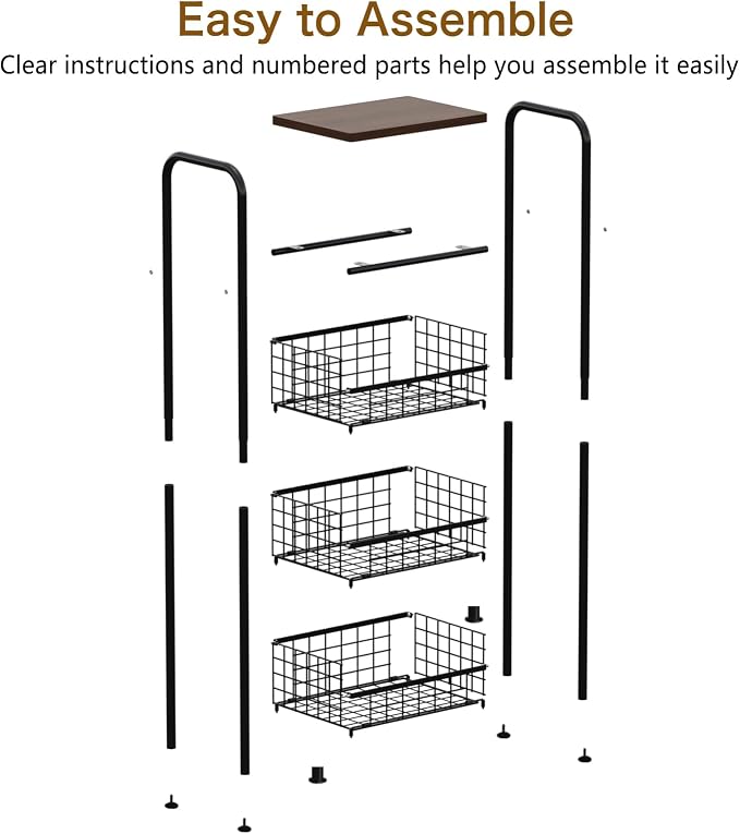 wonline 4 Tier Slim Metal Storage Cart - Image 7