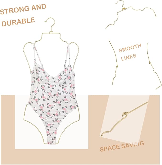 10Pack Gold Color Foldable Metal Bikini Hanger Full Body Shape Bathing Hanger - Image 5